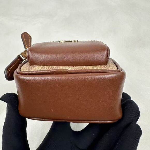 Coach Mini Court Backpack Bag Charm Keychain In Signature Canvas Brown CX066 NWT - Picture 10 of 10